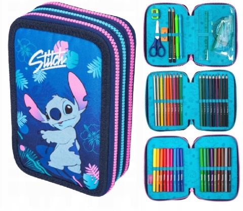 Bidon na wodę 500ml śniadaniówka piórnik z wyposażeniem Stich Andzia Stitch