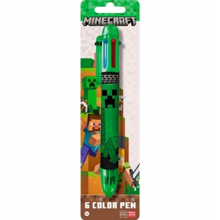 Długopis 6 kolorowy MINECRAFT dla gracza Creeper TNT wielokolorowy