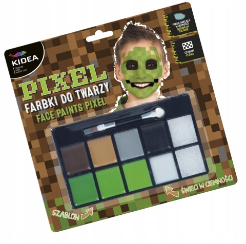 Farbki do twarzy z szablonem pixel jak minecraft