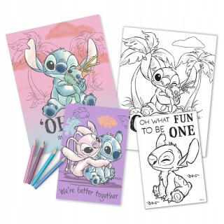 Kolorowanka Stich 2 szt zestaw kreatywny z kredkami LILO I STITCH