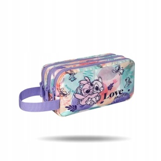 Lilo i Stitch Piórnik saszetka z przegródkami trzykomorowy Stich pastel
