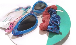 Lilo i Stitch okulary przeciwsłoneczne spinki gumki Stich frotki