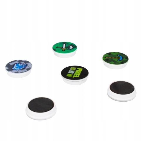 Magnesy okrągłe do tablicy magnetycznej PIXEL GAME gamer 6 szt