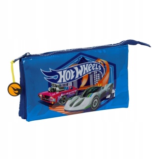 Piórnik AUTA HOT WHEELS trzykomorowy saszetka Safta