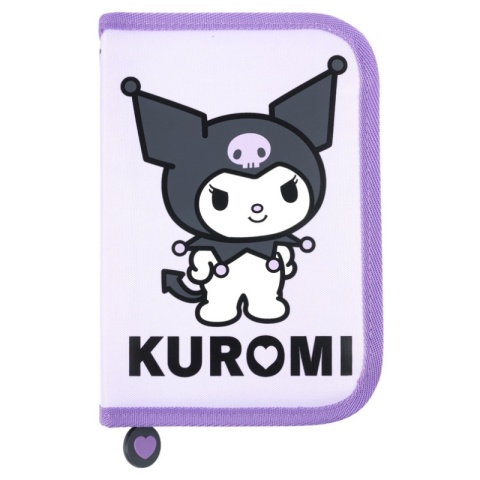 Piórnik bez wyposażenia rozkładany pojedynczy plan lekcji Kuromi violet