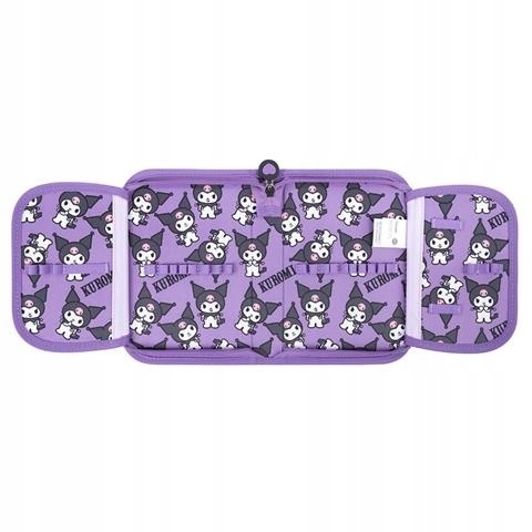 Piórnik bez wyposażenia rozkładany pojedynczy plan lekcji Kuromi violet