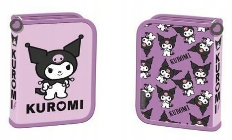 Piórnik bez wyposażenia rozkładany pojedynczy plan lekcji Kuromi violet