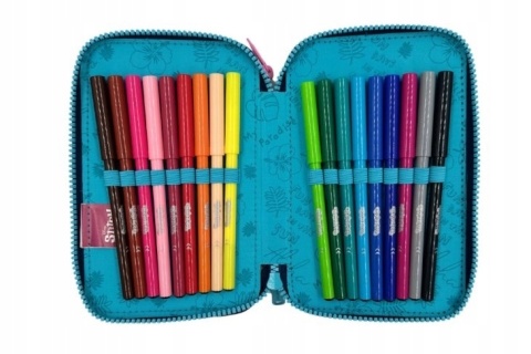 Piórnik dwukomorowy rozkładany z wyposażeniem + bidon 540 ml Stich STITCH