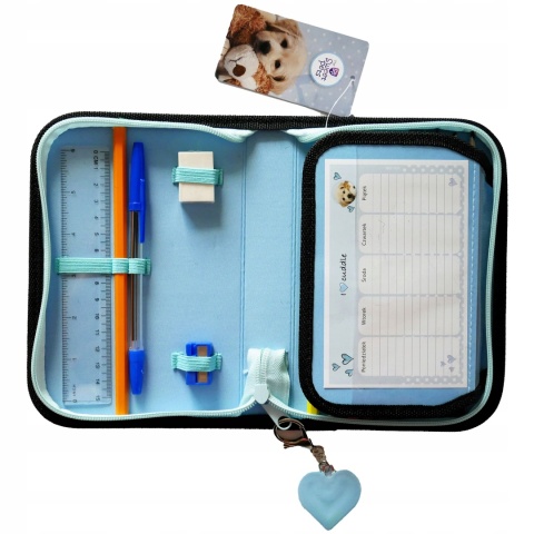 Piórnik rozkładany z wyposażeniem plan lekcji pies szczeniak Sweet pets