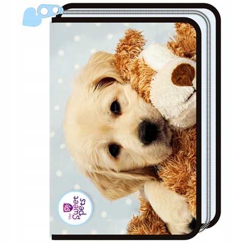 Piórnik rozkładany z wyposażeniem plan lekcji pies szczeniak Sweet pets