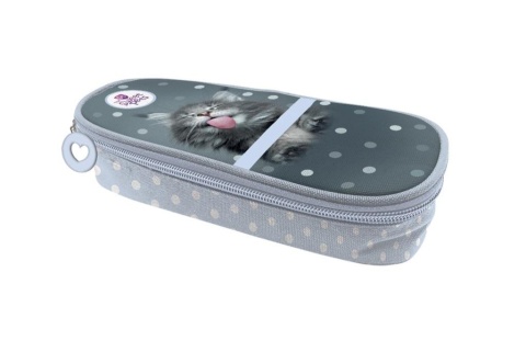 Piórnik saszetka owalny rozkładany z klapką SWEET PETS KOT KOCIAK