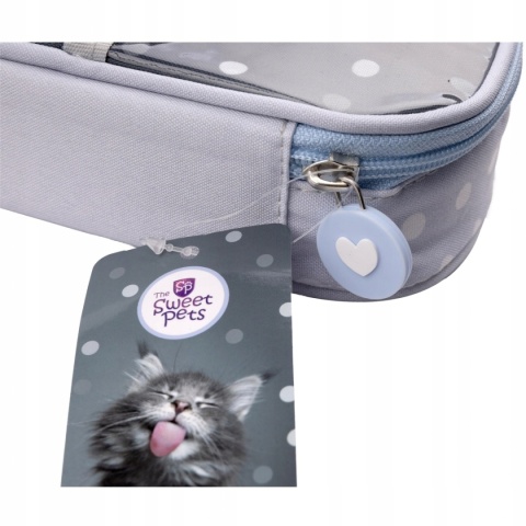 Piórnik saszetka owalny rozkładany z klapką SWEET PETS KOT KOCIAK