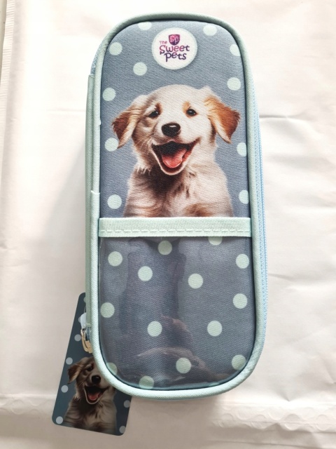 Piórnik saszetka owalny rozkładany z klapką SWEET PETS PIES piesek