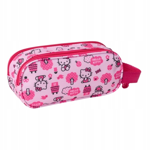 Piórnik saszetka tuba podwójna 3D Hello Kitty różowy Safta
