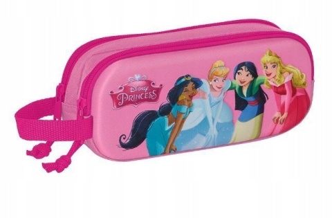 Piórnik saszetka tuba podwójna 3D Księżniczki Disney Jasmina Mulan Safta