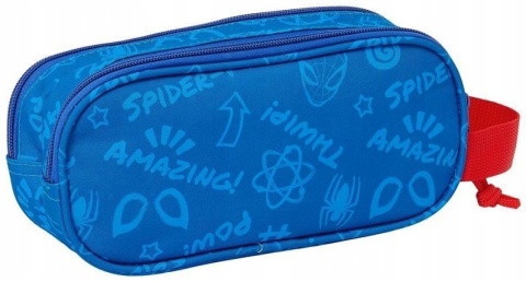 Piórnik saszetka tuba podwójna 3D Spiderman czerwony Safta