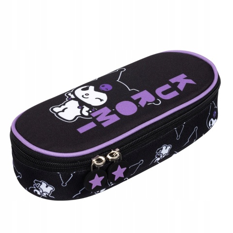 Piórnik saszetka z przegródkami i klapką Kuromi czarny