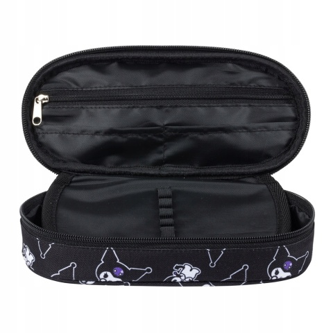 Piórnik saszetka z przegródkami i klapką Kuromi czarny