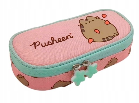 Piórnik saszetka z przegródkami i klapką kot Pusheen pink