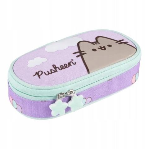 Piórnik saszetka z przegródkami i klapką kot Pusheen violet