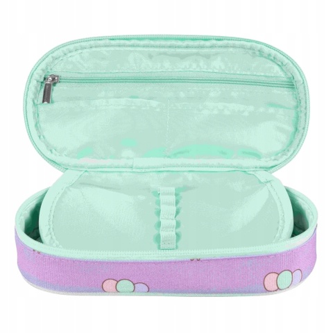 Piórnik saszetka z przegródkami i klapką kot Pusheen violet