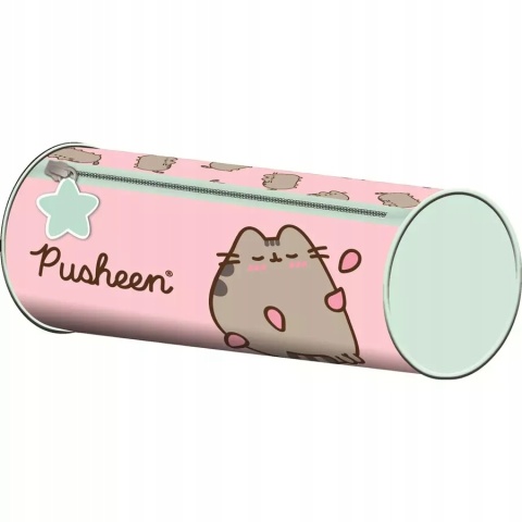 Piórnik tuba saszetka okrągły kot PUSHEEN PINK