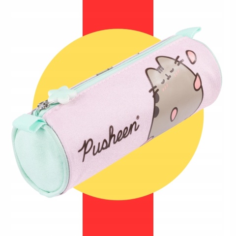 Piórnik tuba saszetka okrągły kot PUSHEEN PINK