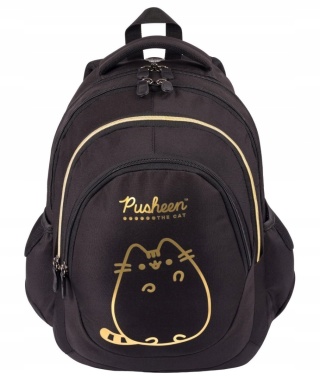Plecak szkolny + worek na kapcie + piórnik tuba PUSHEEN GOLD