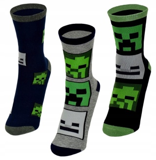 Skarpetki skarpety MINECRAFT chłopięce 3-pak 27/30