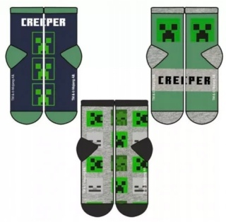 Skarpetki skarpety MINECRAFT chłopięce 3-pak 35/38