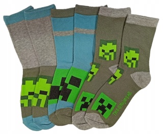 Skarpety skarpetki MINECRAFT CREEPER skarpetki chłopięce 3-pak 27/30