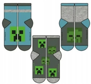 Skarpety skarpetki MINECRAFT CREEPER skarpetki chłopięce 3-pak 27/30