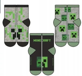 Skarpety skarpetki MINECRAFT CREEPER skarpetki chłopięce 3-pak 27/30