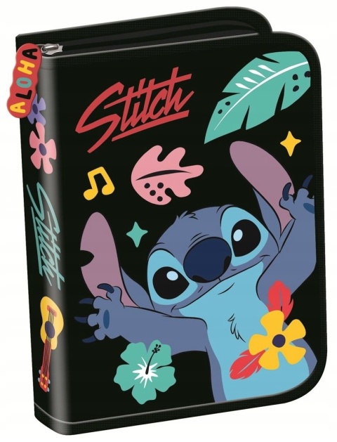 Stich piórnik bez wyposażenia rozkładany pojedynczy Black Aloha Stitch