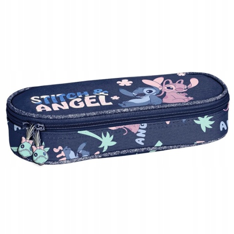 Stitch i Angel Piórnik saszetka z przegródkami i klapką Stich Andzia brokat