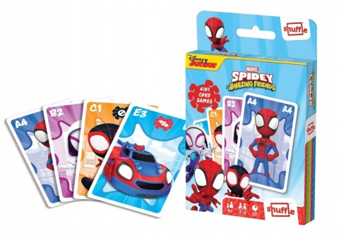 Karty Spidey Spiderman 3w1 Shuffle fun Snap, pary, gry akcji