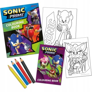 Kolorowanka 2 szt zestaw kreatywny z kredkami jeż SONIC
