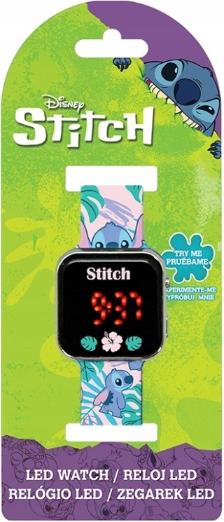 Lilo i Stitch Stich różowy pasek zegarek cyfrowy LED