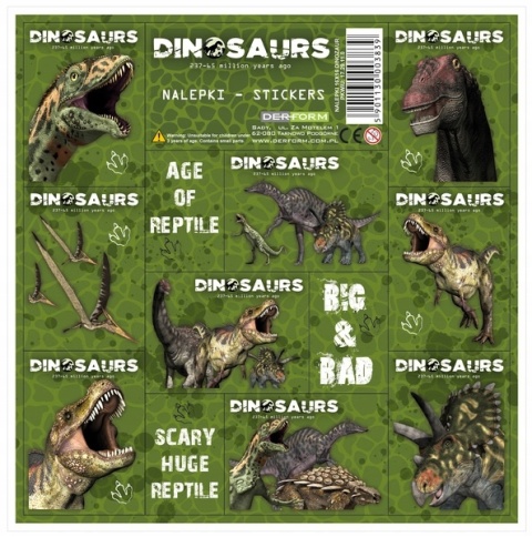 Naklejki nalepki dinozaury 24 szt