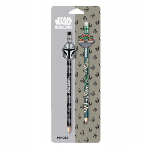 Ołówek z gumką figurka Star Wars Mandalorian Baby Yoda Grogu 2 szt Ołówek z gumką figurka Star Wars Mandalorian Baby Yoda Grogu 2 szt