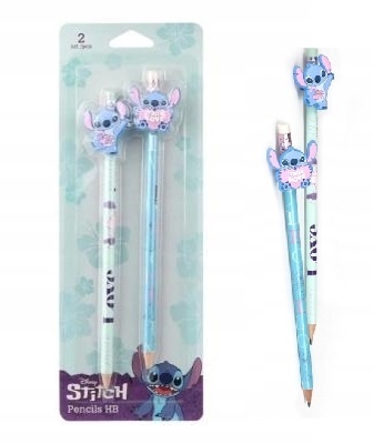 Ołówek z gumką i toperem Stitch Lilo I Stich love 2 szt