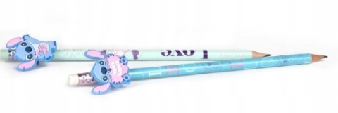Ołówek z gumką i toperem Stitch Lilo I Stich love 2 szt