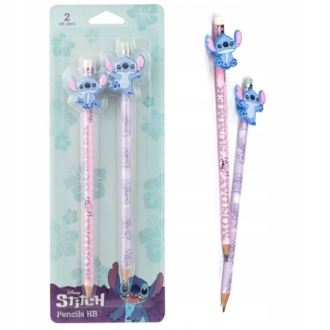 Ołówek z gumką i toperem Stitch Lilo I Stich summer 2 szt