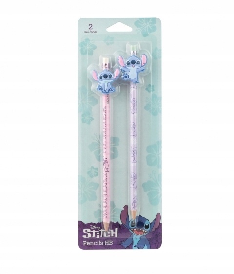 Ołówek z gumką i toperem Stitch Lilo I Stich summer 2 szt