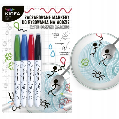 Zaczarowane markery do rysowania na wodzie 4 szt Kidea