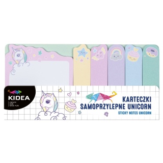 Zakładki indeksujące znaczniki karteczki samoprzylepne jednorożce Kidea