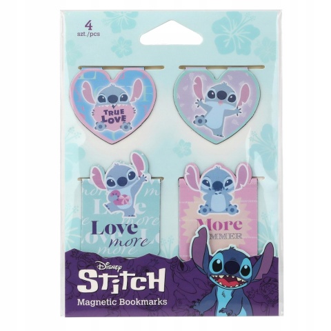 Zakładki magnetyczne do książek LILO I STITCH Stich love 4 szt