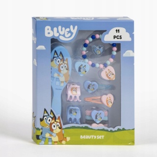 Zestaw do włosów szczotka gumki spinki bransoletki pierścionek BLUEY BINGO
