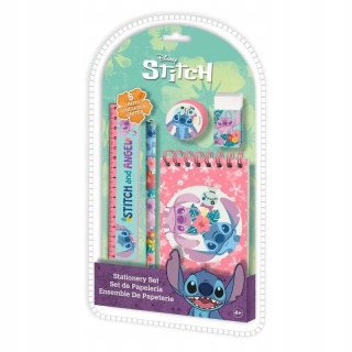 Zestaw przyborów do pisania Stich linijka ołówek notes gumka Stitch Angel