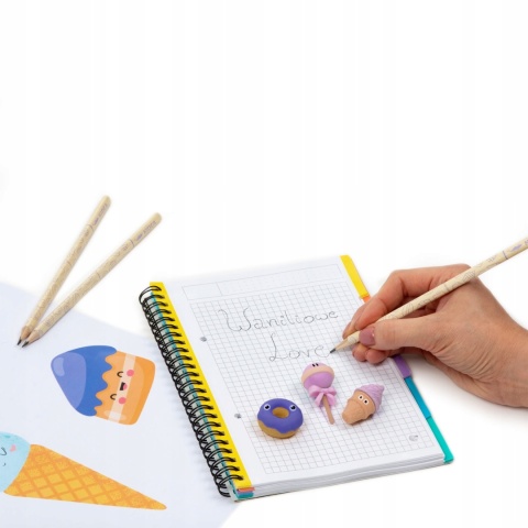 Zestaw zapachowy ołówek trójkątny 3 szt gumki do mazania zapach wanilia